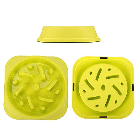 Castron Hranire Lenta pentru Caini, Pentru Prevenirea Indigestiei, Slow Feed Bol Interactiv FizioTab®, Verde [9]