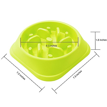 Castron Hranire Lenta pentru Caini, Pentru Prevenirea Indigestiei, Slow Feed Bol Interactiv FizioTab®, Verde [8]