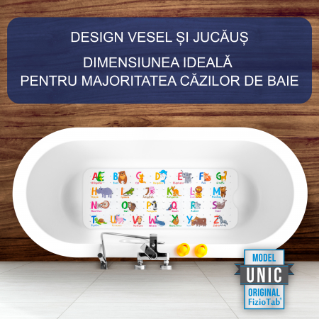 Covoras pentru cada, anti-alunecare, FizioTab®, 100×40 cm, Alfabet [1]