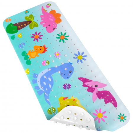 Home&Garden - Covoras pentru cada, anti-alunecare, FizioTab®, 100×40 cm, Dinozauri