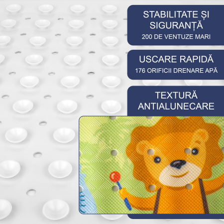Covoras pentru cada, anti-alunecare, FizioTab®, 100×40 cm, Jungle [3]