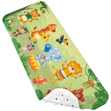 Bebe&Copii - Covoras pentru cada, anti-alunecare, FizioTab®, 100×40 cm, Jungle
