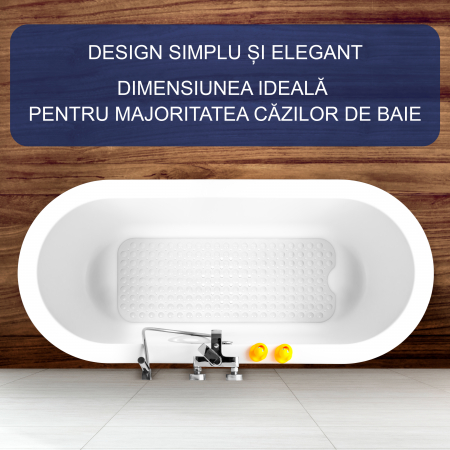 Covoras pentru cada, anti-alunecare, FizioTab®, 100x40 cm, Alb [1]