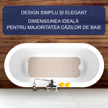 Covoras pentru cada, anti-alunecare, FizioTab®, 100x40 cm, Bej lucios [1]