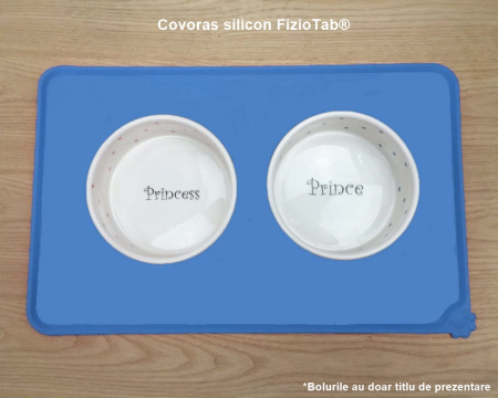 Covoras Silicon pentru Animale, FizioTab®, Suport Castroane si Boluri pentru Caini si Pisici, Albastru [1]