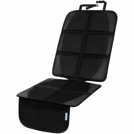 Husa protectie scaun auto - Husa Protectie Bancheta Auto FizioTab®, 2 Buzunare de Depozitare, Impermeabila, 120 X 48 cm, Negru cu Fire Rosii