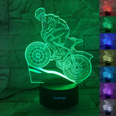 Lampi de veghe - Lampa De Veghe 3D LED FizioTab® 7 Culori, Lumina Ambientala, Alimentare USB, Bicicleta