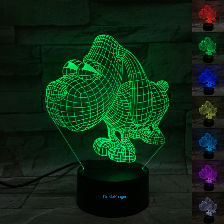 Lampa De Veghe 3D LED FizioTab®, 7 Culori, Lumina Ambientala, Alimentare USB, Catelus