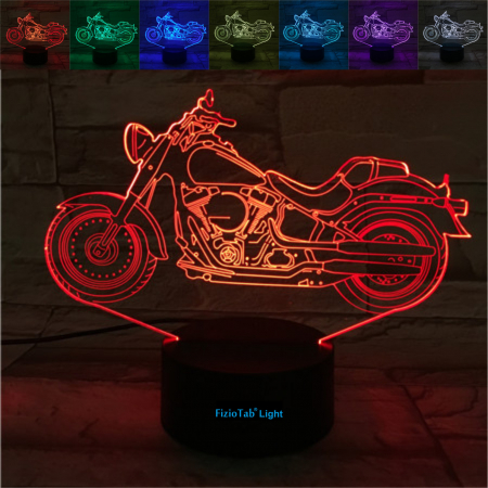 Lampa De Veghe 3D LED FizioTab® 7 Culori, Lumina Ambientala, Alimentare USB, Motocicleta