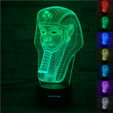 Lampi de veghe - Lampa De Veghe 3D LED FizioTab® 7 Culori, Lumina Ambientala, Alimentare USB, Sfinx