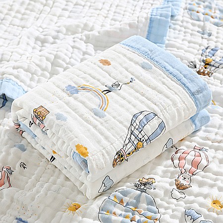 Paturica FizioTab® pentru Bebe, din Muselina 6 Straturi,110 x 110 cm, din Bumbac, Model Balon [5]