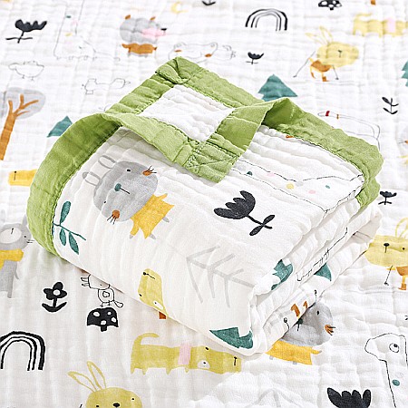 Paturica FizioTab® pentru Bebe, Muselina 6 Straturi, 110 x 110 cm, din Bumbac, Model Animale [5]