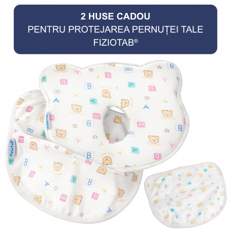 Perna Bebelusi FizioTab® Anti Plagiocefalie pentru Formarea Capului cu 2 Huse de Protectie, Spuma cu Memorie, Ursuleti [2]