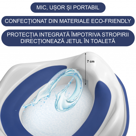 Reductor WC Copii cu Manere FizioTab® - cu Agatatoare tip Carlig pentru Depozitare Usoara, Rabbit, Albastru/Alb [3]