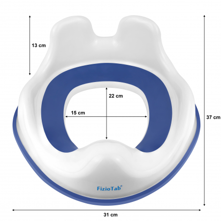 Reductor WC Copii cu Manere FizioTab® - cu Agatatoare tip Carlig pentru Depozitare Usoara, Rabbit, Albastru/Alb [4]