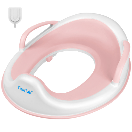 Reductoare wc - Reductor WC Copii cu Manere FizioTab® - cu Inelus pentru Depozitare Usoara si Carlig de Agatare, Roz