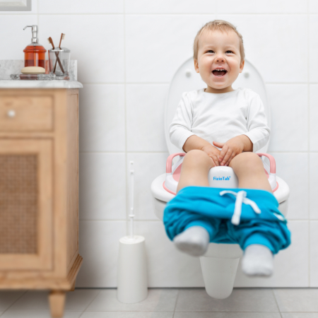 Reductor WC Copii cu Manere FizioTab® - cu Inelus pentru Depozitare Usoara si Carlig de Agatare, Roz [1]