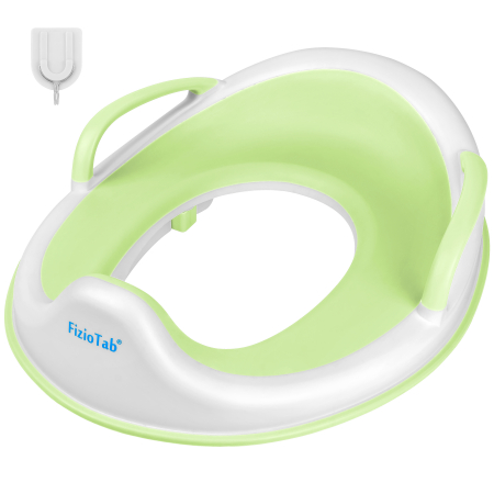 Reductor WC Copii cu Manere FizioTab® - cu Inelus pentru Depozitare Usoara si Carlig de Agatare, Verde [0]