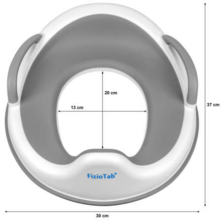 Reductor WC Copii cu Manere FizioTab® - cu Inelus pentru Depozitare Usoara si Carlig de Agatare, Gri [6]