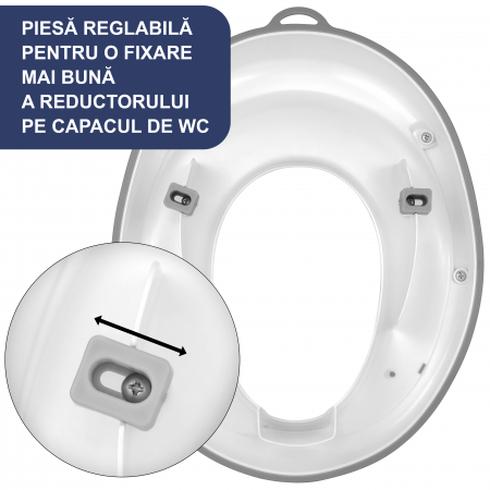 Reductor WC Copii cu Manere FizioTab® - cu Inelus pentru Depozitare Usoara si Carlig de Agatare, Gri [5]