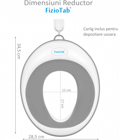Reductor WC Copii, FizioTab®, Alb/Gri [6]