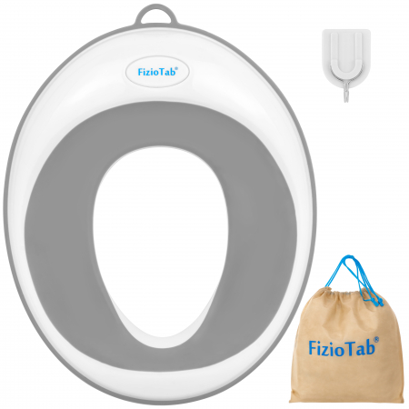 Bebe&Copii - Reductor WC Copii, FizioTab®, Alb/Gri