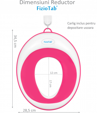 Reductor WC Copii, FizioTab®, Alb/Roz [4]