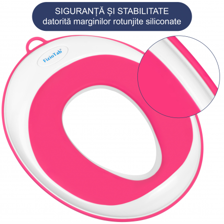 Reductor WC Copii, FizioTab®, Alb/Roz [2]