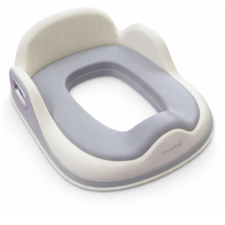 Reductoare wc - Reductor WC Copii FizioTab® cu Manere, Spatar ergonomic, Perna moale din PU, Anti-alunecare, Anti-stropire, Gri