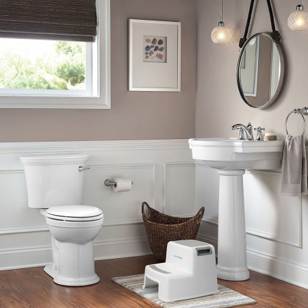 Scaunel Copii Inaltator WC in Doua Trepte FizioTab®, Taburet Copii Utilizare in Baie, Toaleta, Chiuveta sau in Bucatarie - Scaun Tip Scara cu Suprafata Antialunecare pentru Confort si Siguranta, Multi [10]