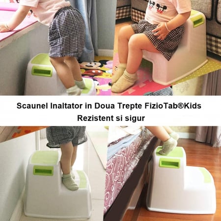 Scaunel Copii Inaltator WC in Doua Trepte FizioTab®, Taburet Copii Utilizare in Baie, Toaleta, Chiuveta sau in Bucatarie - Scaun Tip Scara cu Suprafata Antialunecare pentru Confort si Siguranta, Multi [5]