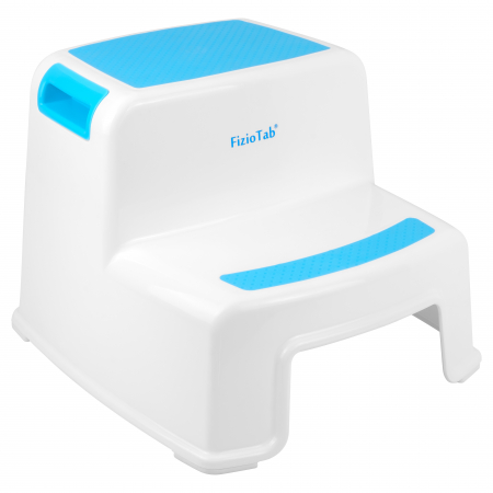 Scaunel Copii Inaltator WC in Doua Trepte FizioTab®, Taburet Copii Utilizare in Baie, Toaleta, Chiuveta sau in Bucatarie - Scaun Tip Scara cu Suprafata Antialunecare pentru Confort si Siguranta, Multi