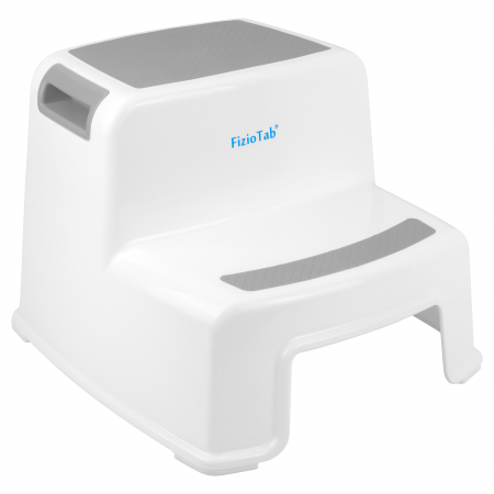 Bebe&Copii - Scaunel Copii Inaltator WC in Doua Trepte FizioTab®, Taburet Copii Utilizare in Baie, Toaleta, Chiuveta sau in Bucatarie - Scaun Tip Scara cu Suprafata Antialunecare pentru Confort si Siguranta, Multi