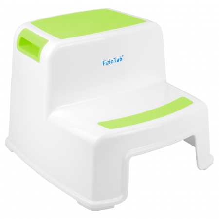 Scaunel Copii Inaltator WC in Doua Trepte FizioTab®, Taburet Copii Utilizare in Baie, Toaleta, Chiuveta sau in Bucatarie - Scaun Tip Scara cu Suprafata Antialunecare pentru Confort si Siguranta, Multi