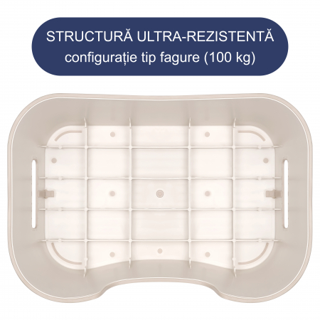 Scaunel Inaltator FizioTab® cu Suprafata Antialunecare si Manere, tip Taburet, Utilizare la Chiuveta, Baie sau in Bucatarie, Bej [2]