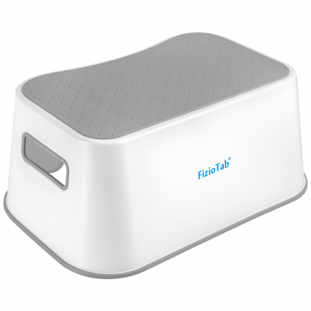 Scaunele inaltatoare - Scaunel Inaltator FizioTab® cu Suprafata Antialunecare si Manere, tip Taburet, Utilizare la Chiuveta, Baie sau in Bucatarie, Gri