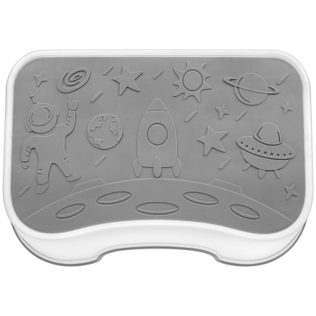 Scaunel Inaltator FizioTab® Space cu Suprafata Antialunecare si Manere, tip Taburet, Utilizare la Chiuveta, Baie sau in Bucatarie, Gri [4]