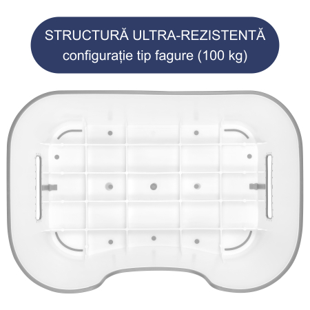 Scaunel Inaltator FizioTab® Space cu Suprafata Antialunecare si Manere, tip Taburet, Utilizare la Chiuveta, Baie sau in Bucatarie, Gri [6]
