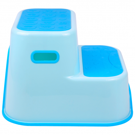 Scaunel Inaltator WC in Doua Trepte FizioTab®, cu Suprafata Antialunecare cu Cifre si Litere, Multifunctional, Albastru turcoaz [4]