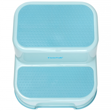 Scaunel Inaltator WC in Doua Trepte FizioTab®, Suprafata Antialunecare, Taburet Inaltator Chiuveta Copii, Light Blue [4]