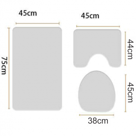 Set 3 Bucati Covorase Baie FizioTab, Antiderapante, Model Pene Colorate [2]