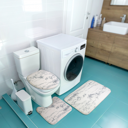 Set 3 Covorase Baie FizioTab®, Antiderapante, Alb Gri [1]