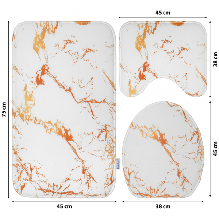 Set 3 Covorase Baie FizioTab®, Antiderapante, Alb Auriu [3]