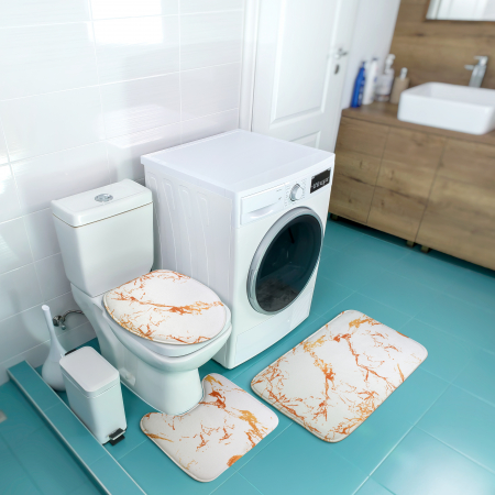 Set 3 Covorase Baie FizioTab®, Antiderapante, Alb Auriu [1]