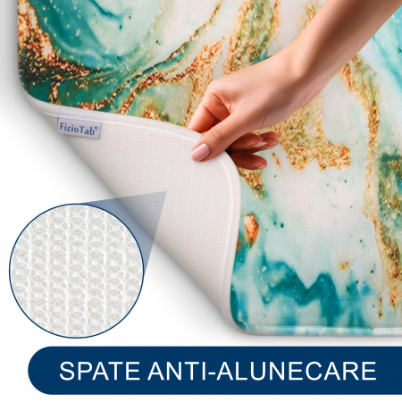 Set 3 Covorase Baie FizioTab®, Antiderapante, Model Abstract Verde Auriu [2]