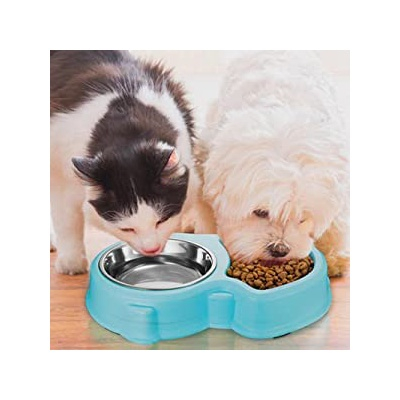 Set Castron 2 in 1, Hranire Lenta si Bol pentru Apa, FizioTab® si 2 Pungi Igienice, pentru Caini de Talie Mica si Medie, Albastru [9]