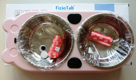 Set Castron Hranire FizioTab® Panda cu 2 Boluri de Inox si 2 Pungi Igienice, pentru Pisici si Caini de Talie Mica, Roz [8]