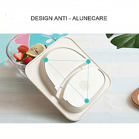 Set de masa si tacamuri pentru copii din fibra de bambus, farfurie 2 compartimente, FizioTab Kids, Animale [3]