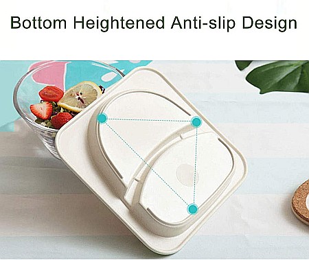 Set de masa si tacamuri pentru copii din fibra de bambus, farfurie 4 compartimente, FizioTab Kids, Dinosaur [3]