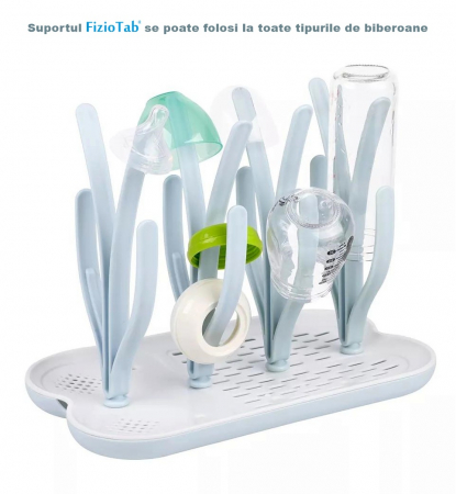 Suport FizioTab® pentru Uscarea Biberoanelor si Tetinelor, Albastru/Alb [1]